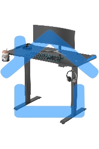Стол Cactus CS-ED-GBK столешница МДФ карбон, каркас черный