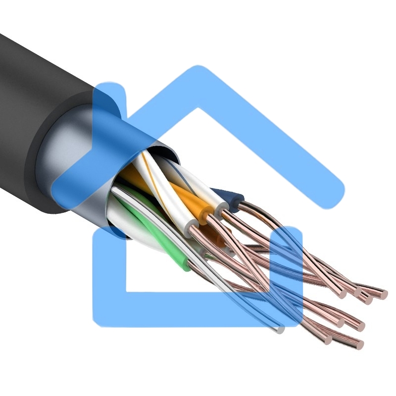 Кабель витая пара Rexant FTP 4PR 24AWG, CAT5e наружный (OUTDOOR) (бухта 305м) (в коробке)