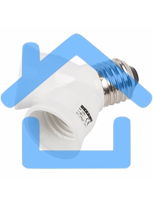 Разветвитель цокольный Е27-2хЕ27 белый Rexant