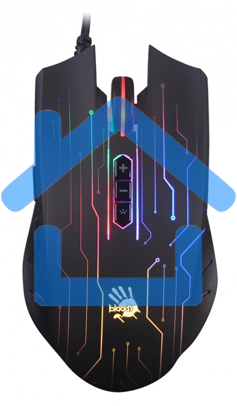 Мышь проводная A4Tech Bloody Q82 черный, 3200 dpi, USB, кнопки - 8