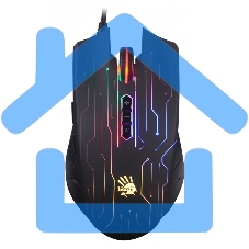 Мышь проводная A4Tech Bloody Q82 черный, 3200 dpi, USB, кнопки - 8