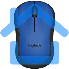 Мышь беспроводная Logitech M221 голубой, 1000 dpi, радиоканал, USB, кнопки - 3