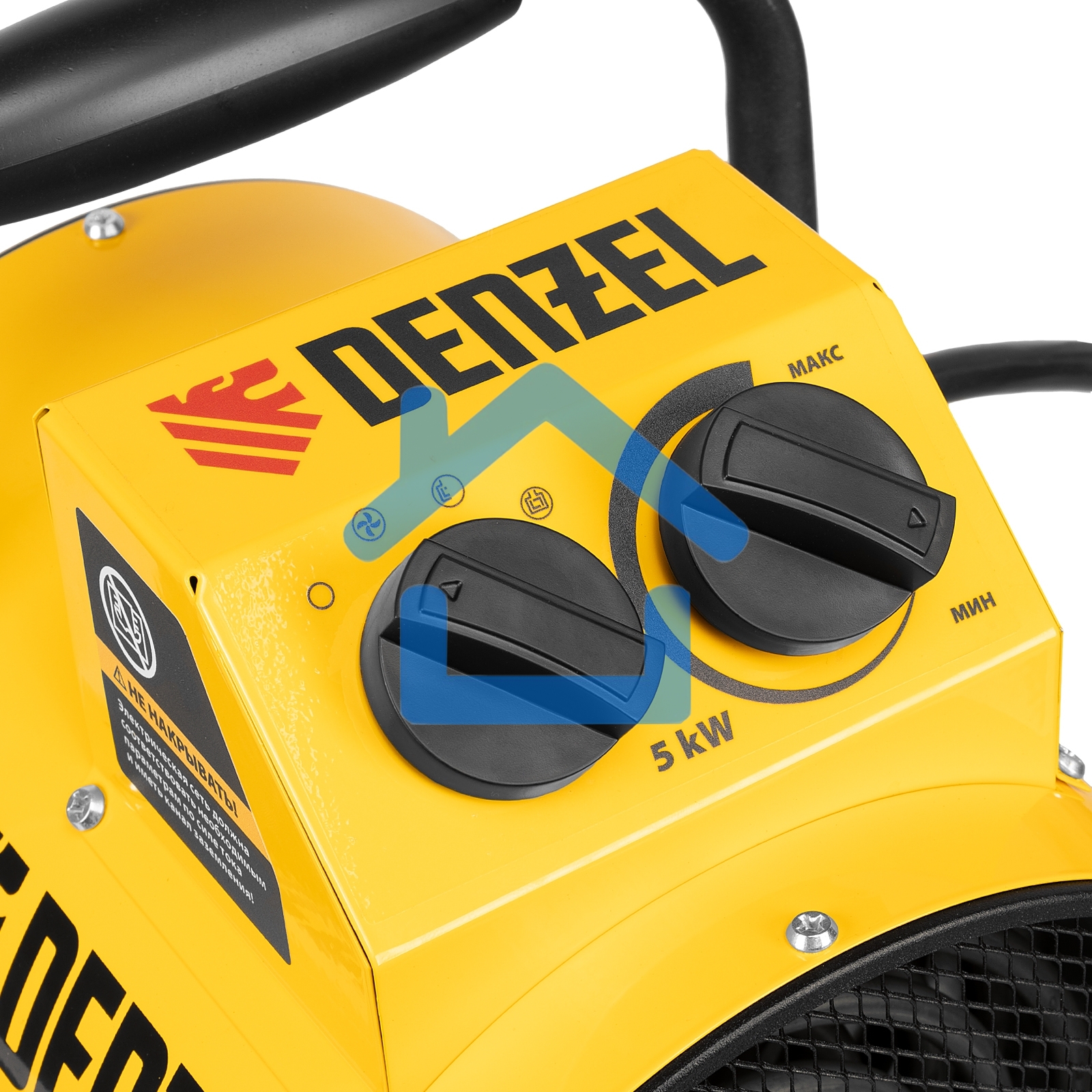 Тепловая пушка Denzel SFH-5000, 230 В, 400 м3/ч, 3 реж. вентилятор, 3000/4500 Вт