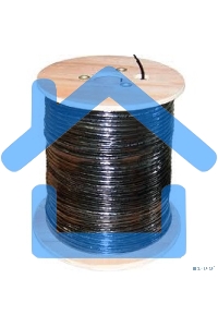 Кабель витая пара F/UTP, категория 5e, PE, 4PR, 24AWG, внешний, черный, с тросом, 305 м