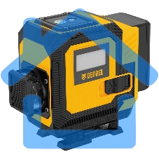 Лазерный уровень мультипризменный Denzel DLV-360-3C, 30 м, зеленый луч, Li-Ion 2,4 Aч, кейс