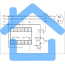 Реле контроля и наличия фаз CZF-312 (монтаж на DIN-рейке 35мм; регулировка порога; без задержки отключения; 3х400/230+N 2х8А 1Z 1R IP20) F&F EA04.001.007