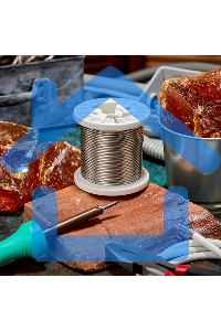 Припой ПОМ-3, 500г, Ø2мм, (олово 97%, медь 3%), бессвинцовый, ГОСТ 21931-76, катушка Rexant