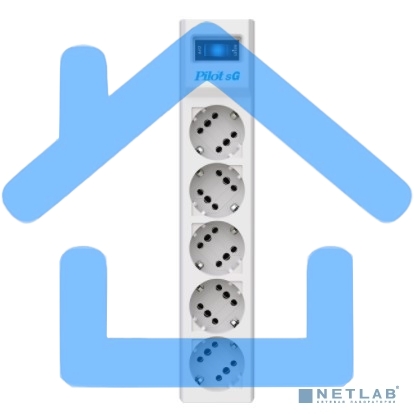 Сетевой фильтр ZIS PILOT Surge protector Pilot SG5 5 outlets (GP), 10A / 2.2kVt, automatic circuit-breaker, 10 m