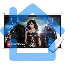 Экран Cinema S'OK 16:9 90' настенно-потолочный, моторизованный, 200x112см, белый корпус, экстрадроп 60см