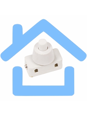 Выключатель-кнопка 250V 2А (2с) ON-OFF белый (для настольной лампы) Rexant