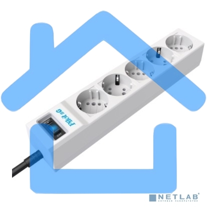 Сетевой фильтр ZIS PILOT Surge protector Pilot SG5 5 outlets (GP), 10A / 2.2kVt, automatic circuit-breaker, 10 m