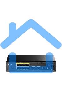 Коммутатор Cudy GS1010PS2, (L2) 10x1Gbит/с 2xКомбо(1000BASE-T/SFP) 2SFP 8PoE 120W, неуправляемый