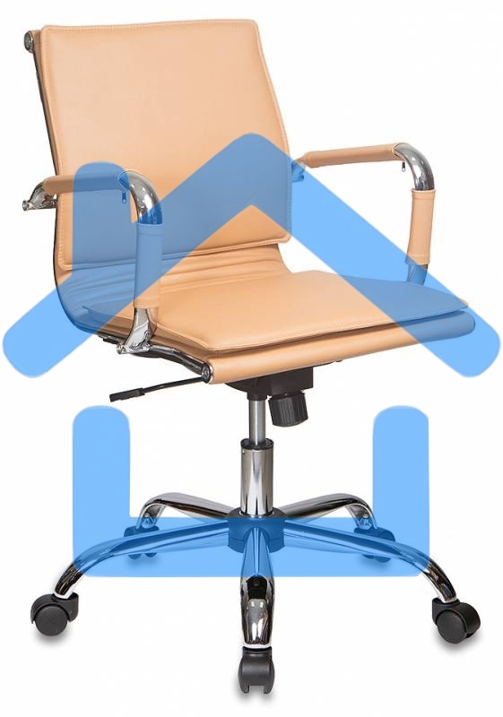 Кресло руководителя Бюрократ CH-993-Low/Camel светло-коричневый, низкая спинка, искусственная кожа, крестовина хромированная