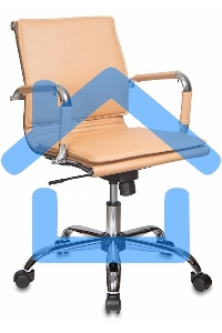 Кресло руководителя Бюрократ CH-993-Low/Camel светло-коричневый, низкая спинка, искусственная кожа, крестовина хромированная