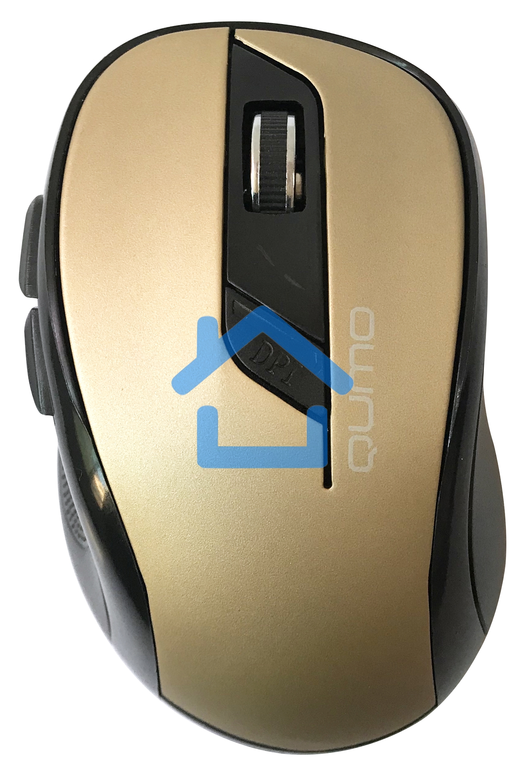 Мышь беспроводная Qumo Office Line M64 золотистый, 1600 dpi, радиоканал, USB, кнопки - 6