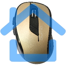 Мышь беспроводная Qumo Office Line M64 золотистый, 1600 dpi, радиоканал, USB, кнопки - 6