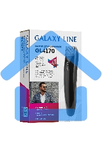 Набор для стрижки Galaxy Line GL 4170, черный, 3 Вт, вр. раб. до 1,5 ч, время зарядки около 2 ч, аккум. Li-Ion 3,7 В, емк. аккум. 600 мА*ч, лезвия из нерж. стали, шир. лезвия 30 мм, 16 полож. насадки-расчески (1 - 8,5 мм), индик. зар. аккум., USB зарядка