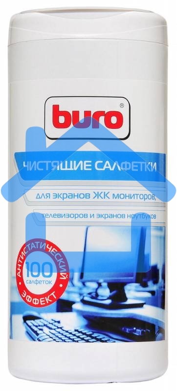 Салфетки Buro BU-Tscreen, 100 шт для экранов мониторов/плазменных/ЖК телевизоров/ноутбуков туба 100шт влажных