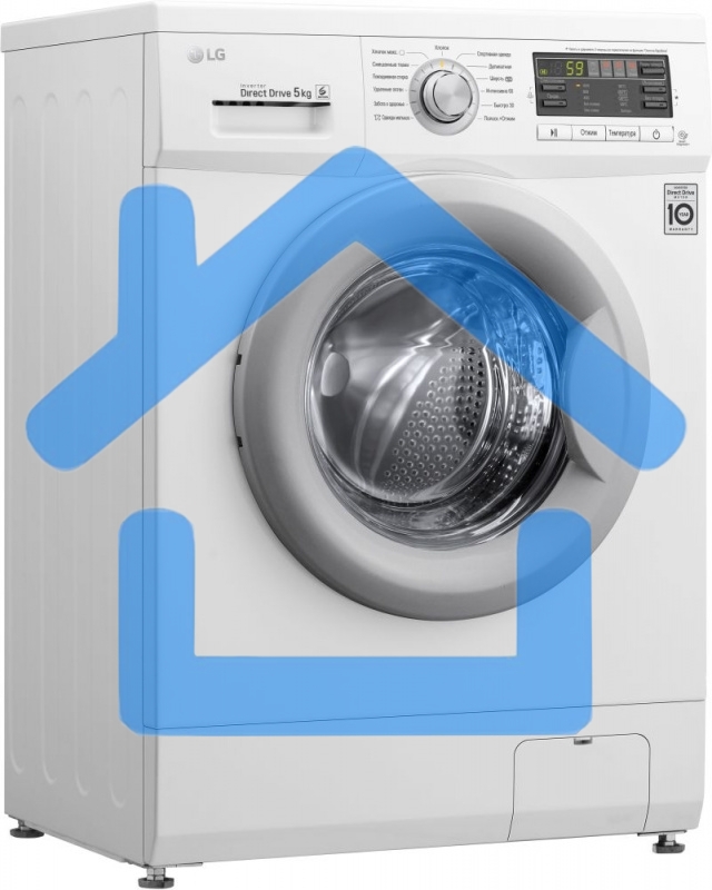 Стиральная машина LG F10B8LD7 белая, загрузка фронтальная 5кг, 1000 об/мин., класс: A