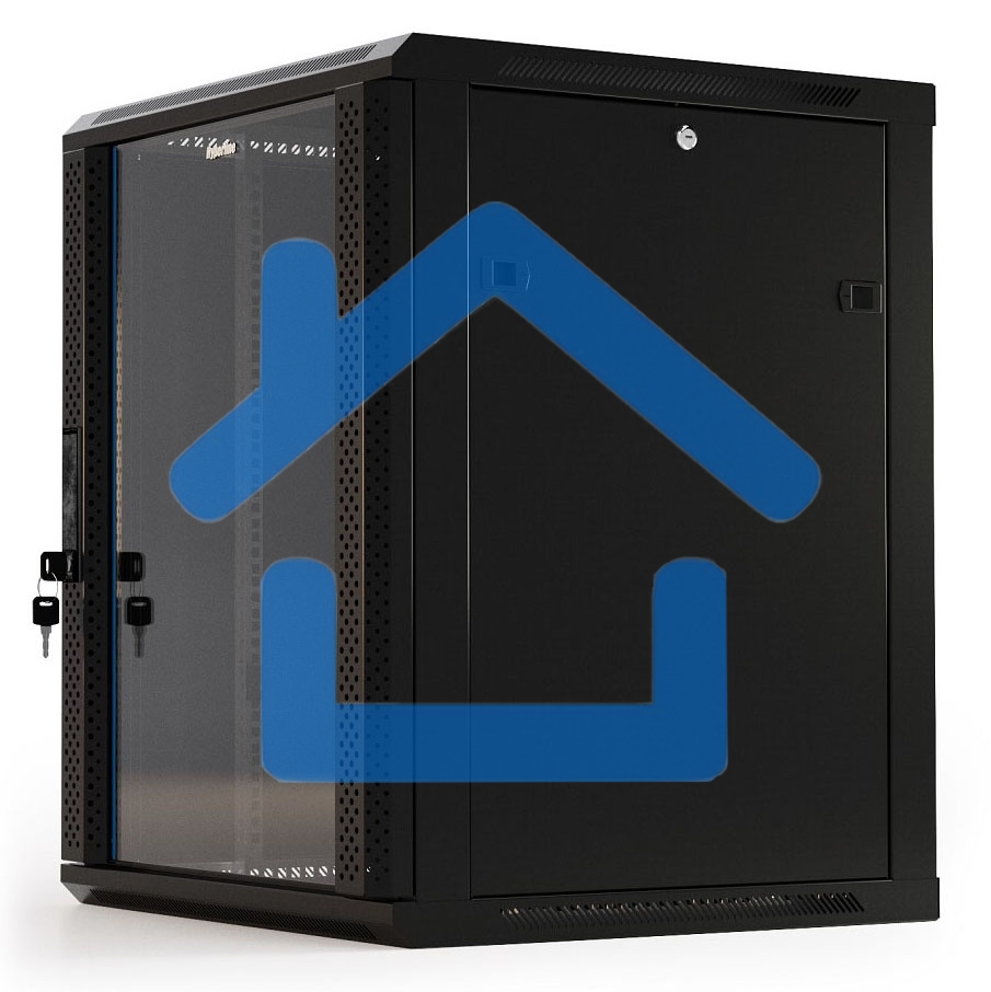 Шкаф настенный Hyperline TWB-1566-GP-RAL9004 19-дюймовый (19