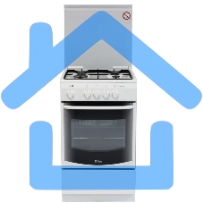 Плита комбинированная De Luxe 5040.21ГЭ (КР) ЧР белый, конфорок 4 шт, духовка 43 л, 50 см x 85 см x 50 см