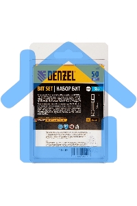 Набор бит SL6,0х50, сталь S2, шестигранный профиль, 10шт. Denzel