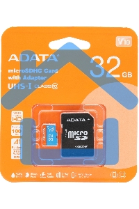 Флеш карта microSD 32Gb ADATA microSDHC Class 10 UHS-I A1 100/20 MB/s (SD адаптер)