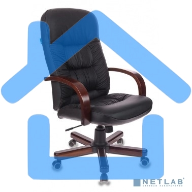 Кресло руководителя Бюрократ T-9908/WALNUT черный, кожа, крестовина металл