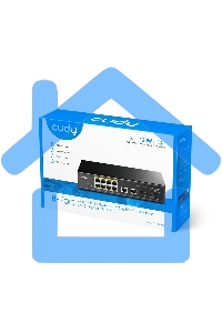 Коммутатор Cudy GS1010PS2, (L2) 10x1Gbит/с 2xКомбо(1000BASE-T/SFP) 2SFP 8PoE 120W, неуправляемый