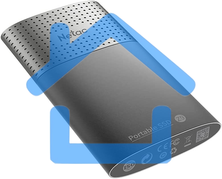 Накопитель SSD External Netac 128Gb Z9 <NT01Z9-128G-32BK> (USB3.2, up to 550/480MBs, 90х47.5х11.5mm, Aluminium+Plastic)