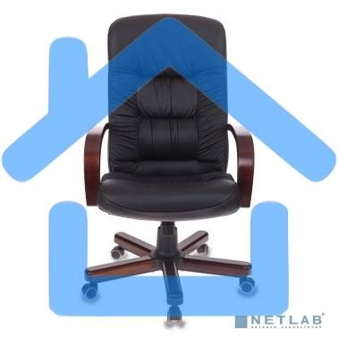 Кресло руководителя Бюрократ T-9908/WALNUT черный, кожа, крестовина металл