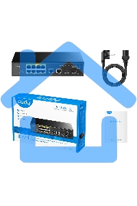 Коммутатор Cudy GS1010PS2, (L2) 10x1Gbит/с 2xКомбо(1000BASE-T/SFP) 2SFP 8PoE 120W, неуправляемый