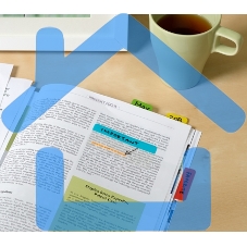 Закладки самоклеящиеся, разделители пластиковые Stick`n 21359 37x50мм, 3 цвета в упаковке, 10 листов, на линейке с цветным краем, европодвес