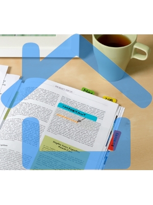 Закладки самоклеящиеся, разделители пластиковые Stick`n 21359 37x50мм, 3 цвета в упаковке, 10 листов, на линейке с цветным краем, европодвес