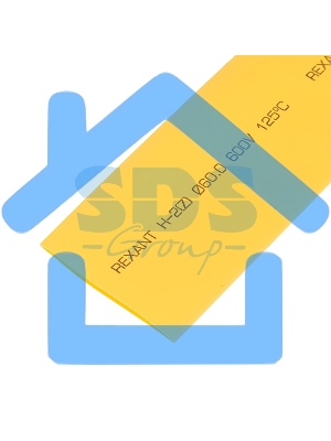 Термоусадочная трубка 60,0/30,0 мм, желтая, упаковка 10 шт. по 1 м 25-0062 Rexant