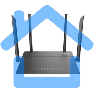 Роутер D-Link DIR-822/RU/E1A, Wireless AC1200 Dual-Band Router with 1 10/100Base-TX WAN port and 4 10/100Base-TX LAN ports.802.11b/g/n compatible, 802.11AC up to 866Mbps,1 10/100Base-TX WAN port, 4 10/100B