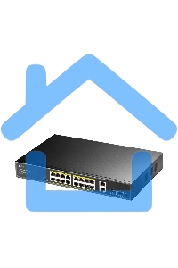 Коммутатор Cudy GS1018PS2 (L2) 18x1Gbит/с 2xКомбо(1000BASE-T/SFP) 2SFP 16PoE 200W неуправляемый