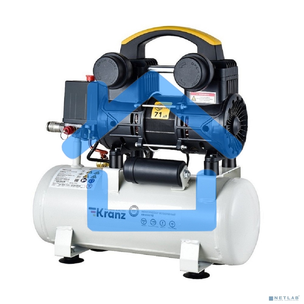 Компрессор воздушный Kranz KR-850/10, 850Вт, 140 л/мин, 10л