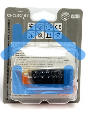 Картридж струйный Cactus CS-CLI521GY серый (8,4 мл) для Canon MP980/MP990