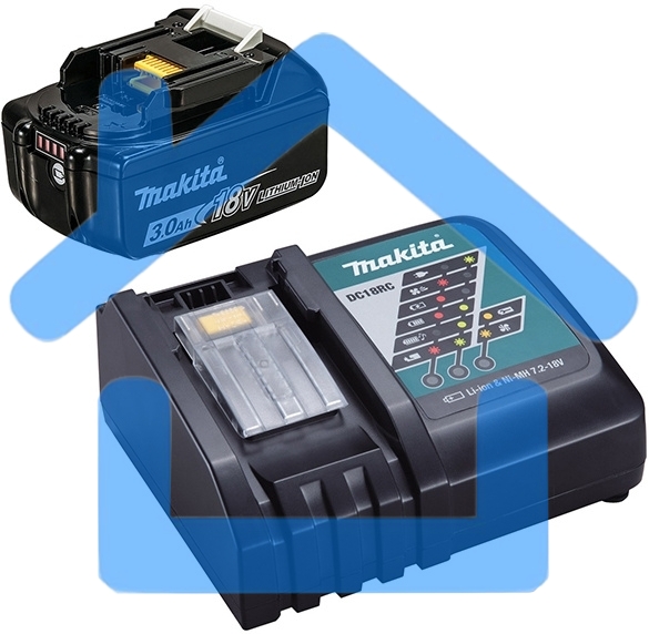 Аккумулятор Makita 191A25-2 /+з\у, DC18RC-1шт(б\зар)+BL1830B-1шт,18В,3.0Ач,Li-ion,кор