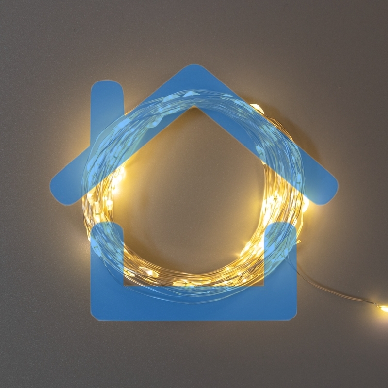 Гирлянда Neon-night Роса 10м, 100 LED, теплый белый, IP44, на батарейках 3хАА, с пультом 8 режимов