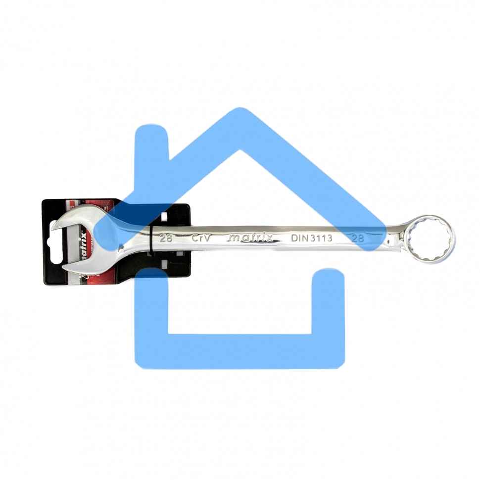 Ключ комбинированный Matrix, 28 мм, CrV, полированный хром