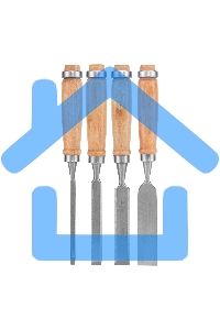 Набор долот-стамесок, 6-12-18-24 мм, плоских, деревянные рукоятки Sparta