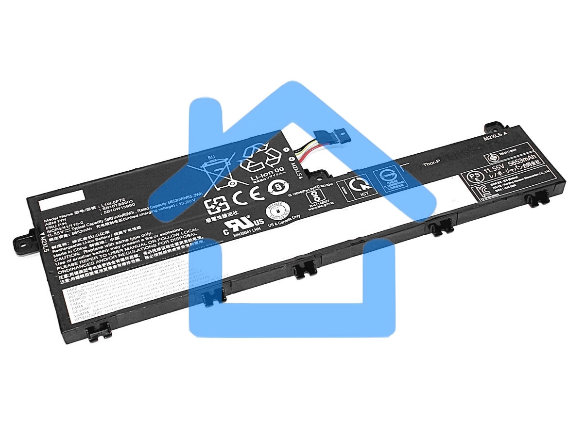 Аккумуляторная батарея для ноутбука Lenovo ThinkPad T15p 1st Gen (L19C6P72) 11.52V 68Wh 5930mAh Orig