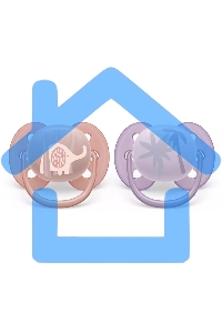 Пустышка ultra soft, слоник/пальмы, 0-6 мес., 2 шт.