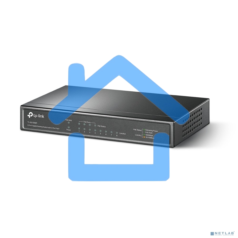 Коммутатор TP-Link SMB TL-SG1008P Коммутатор 8-port Gigabit Switch с 4 портами РоЕ