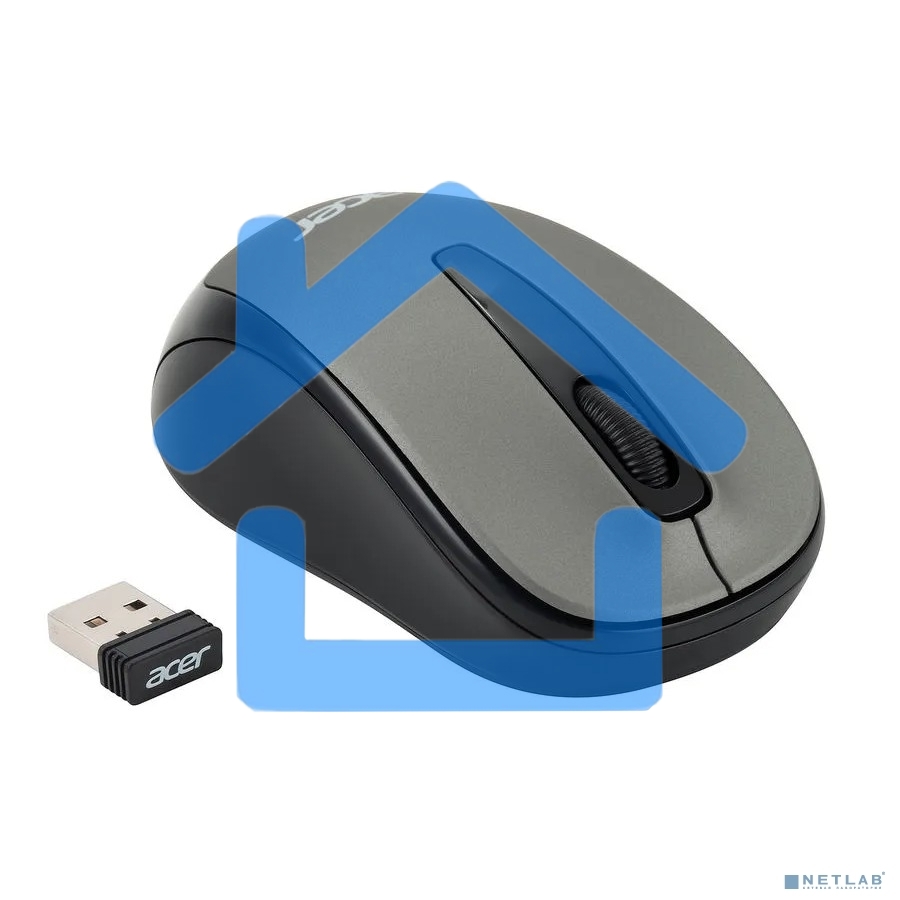 Мышь беспроводная Acer OMR134 серый, 1000 dpi, радиоканал, USB, кнопки - 3