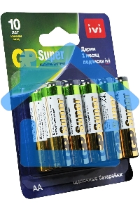 Батарея GP Super Alkaline 15A/IVI-2CR10 AA (10шт) блистер
