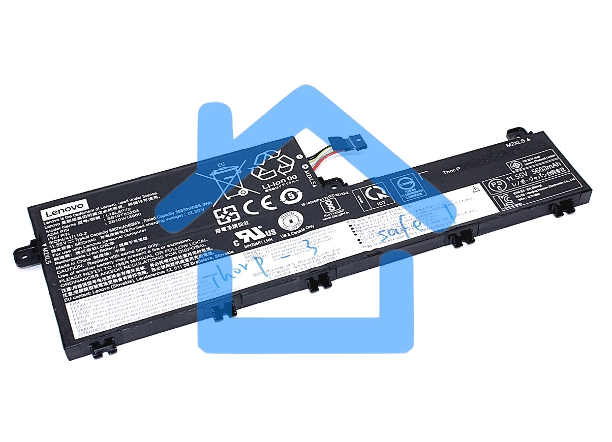 Аккумуляторная батарея для ноутбука Lenovo ThinkPad T15p 1st Gen (L19C6P72) 11.52V 68Wh 5930mAh Orig