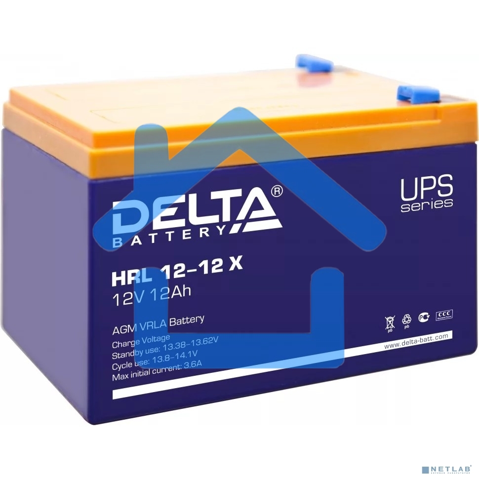 Батарея Delta HRL 12-12 X (12А\ч, 12В) свинцово- кислотный аккумулятор